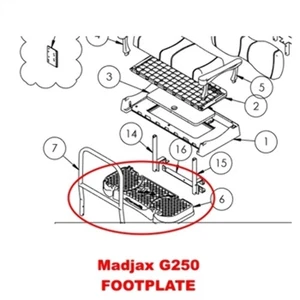 MadJax Genesis 250 Replacement Foot Plate for Golf Cart - Picture 1 of 1