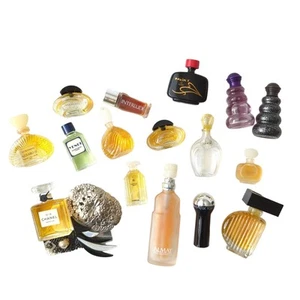 Mini Perfume Bottles Lot Splash Vintage 80s 90s Chanel 19 Gucci No 3 Miniatures - Picture 1 of 9