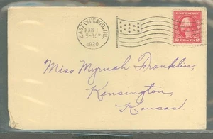2-Cent Red, Flag Cancel, East Chicago, Indiana, 1920 Cover - Picture 1 of 1