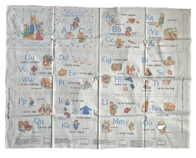 Peter Rabbit Beatrix Potter Alphabet 10” Book Fabric Panel Vintage Pattern NEW - Image 1 of 4