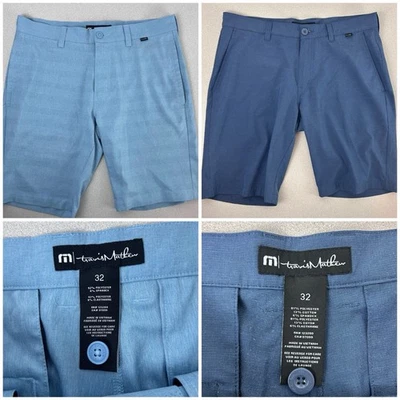 Lote de 2 Pantalones Cortos Travis Mathew Para Hombre 32 Azul Rendimiento Elastizados Golf Informales Foto 1 de 4