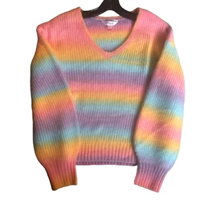 No Boundaries Juniors Rainbow Long Sleeve Sweater X Small/Small/Med/Large/X LG - Picture 1 of 5