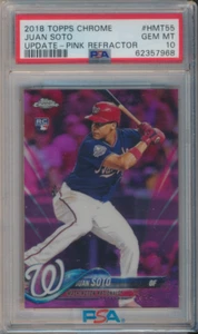 2018 Topps Chrome Update Juan Soto Pink Refractor #HMT55 PSA 10 - Picture 1 of 2
