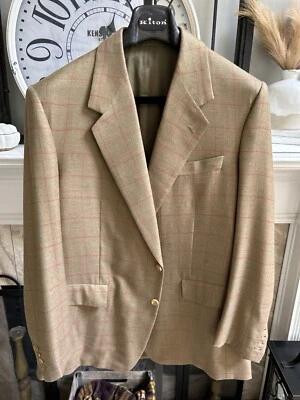 FIORAVANTI 男式定制运动夹克 - 羊绒羊毛 - 棕褐色 带窗玻璃 42L — 第 1/4 张图片