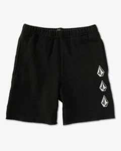 Volcom Little Boys Black Iconic Stone Fleece Shorts, Small - Picture 1 of 3