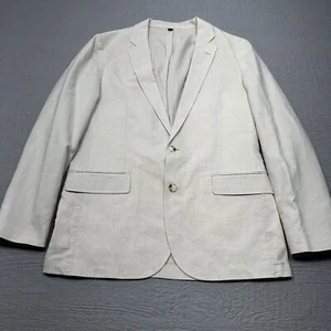 J Crew Ludlow Blazer Mens 40 Beige White Linen Blend Deconstructed Casual NEW - Picture 1 of 15