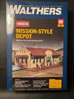 NEW Walthers Mission-Style Depot Kit HO Scale - Image 1 of 2