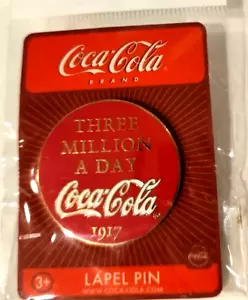 Coca-Cola Collectibles Lapel Pin "Three Million A Day" 1917 New Sealed - Picture 1 of 4