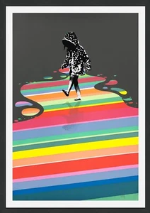EELUS "AFTER THE RAIN" 2013 | RARE SIGNED SCREEN PRINT | 33X25" FRAMED | GALLART - Picture 1 of 4