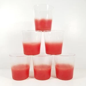 6 West Virginia Glass BLENDO RED Old Fashioned Rocks Tumbler Fade Lot Juice Set - Picture 1 of 10
