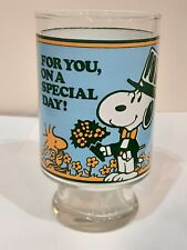 Vintage Peanuts Snoopy Woodstock "For You On A Special Day" Large 32Oz Glass