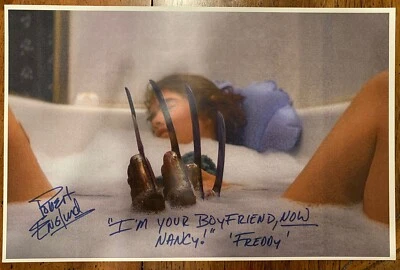 Robert Englund Signed A Nightmare On Elm Street 11x17 Bathtub Poster Cert HOLO - Image 1 of 2