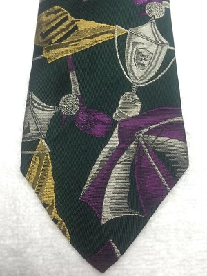 RALPH LAUREN CORBATA HOMBRE VERDE ORO PÚRPURA GRIS 3,75 X 59 Foto 1 de 4