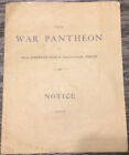 Vintage Antique WW1 War Pantheon Painting Notice Carrier Historical Book