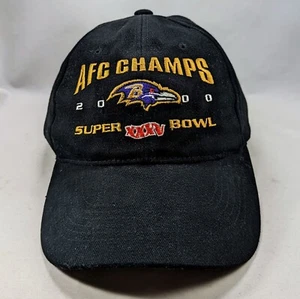 Vintage Baltimore Ravens 2000 Y2K AFC Champions Super Bowl Strapback Hat Cap - Picture 1 of 8