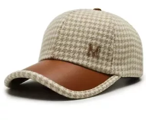Houndstooth Baseball Caps for Men and Women, Retro British Checkered Hat - Picture 1 of 1