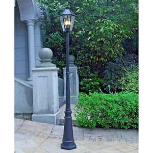 LAMP POST POLE SOLAR EXTERIOR OUTDOOR POST LIGHT FIXTURE LIGHT POST FOR YARD NEW - Picture 1 of 8