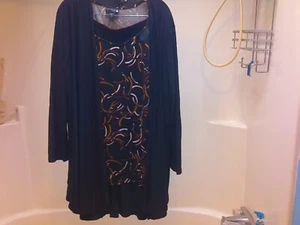 Vintage Originale Anthony Blk 3 Pezzi -Giacca/Camicetta/Gonna Flair 2X Elastico Vita NUOVO - Foto 1 di 15