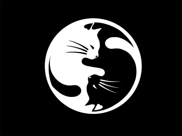 ORACAL YIN YANG CATS Cat Lover Vinyl Decal Car Wall Laptop Sticker CHOOSE SIZE COLOR