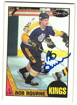 Bob Bourne Autographed 1987 O-Pee-Chee  Card #167 Los Angeles Kings - Image 1 of 2
