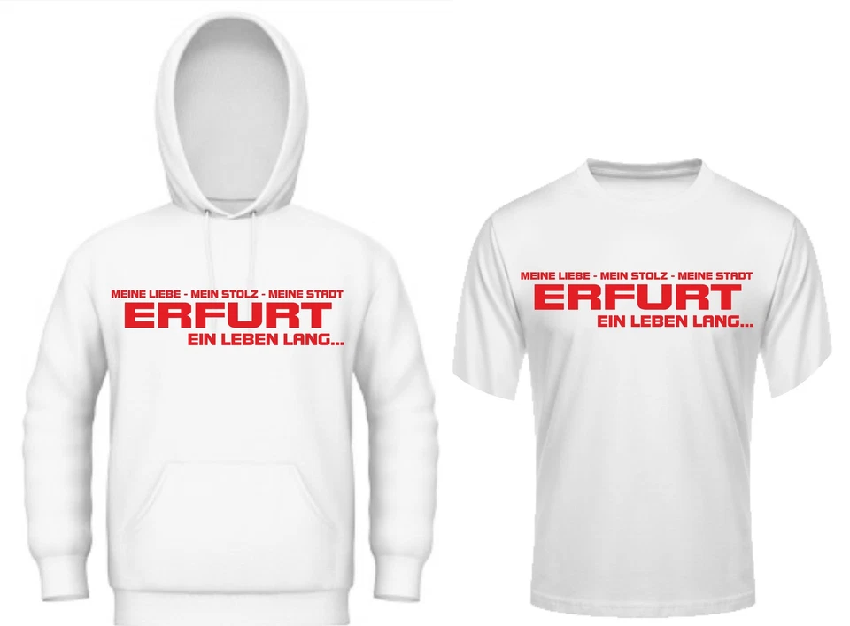 Fan T-Shirt / Kapuzensweat weiß Erfurt EIN LEBEN LANG Ultra Hoodie Pulli Trikot