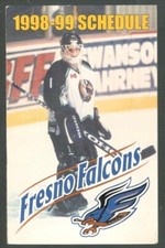1998-99 Fresno Falcons WCHL Hockey Schedule !!! Carl's Jr.