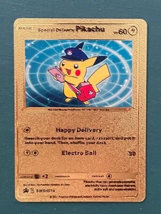 Special Delivery Pikachu Gold Foil Pokemon Card Promo SWSH074 - Picture 1 of 1