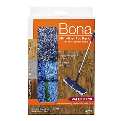 Bona 16.5 in. L Microfiber Mop Pad 3 pk