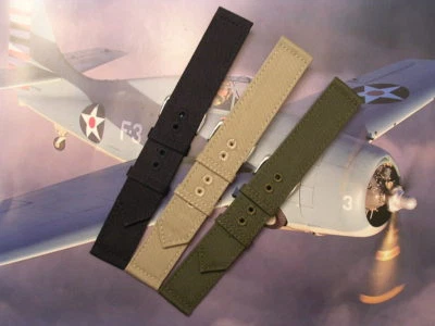 NATO® 2pc WWII Canvas Military army MoD watchband OEM Combat strap IW SUISSE USA - Image 1 of 4