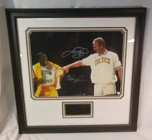 Magic Johnson & Larry Bird Authentic Signed 16x20 Retirement Framed Photo - Picture 1 of 7