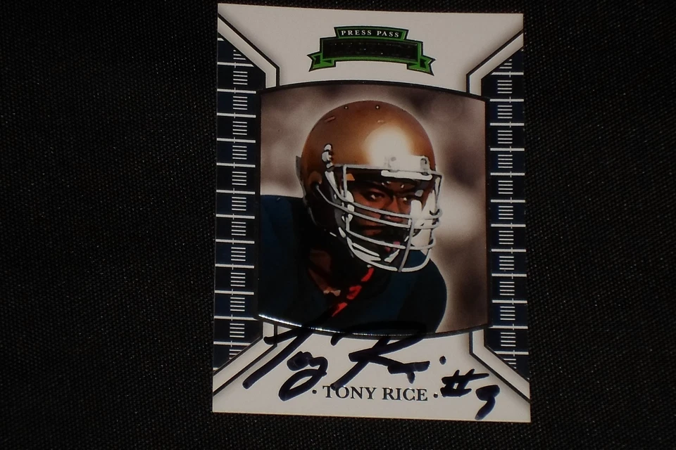 TONY RICE 2011 PRESS PASS LEGENDS SIGNED AUTOGRAPHED CARD #74 NOTRE DAME - Image 1 of 1