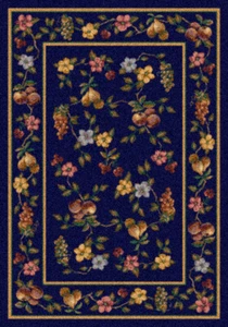 Milliken Blue Transitional Casual Fruits Grapes Area Rug Floral Lorelei Sapphire - Picture 1 of 9