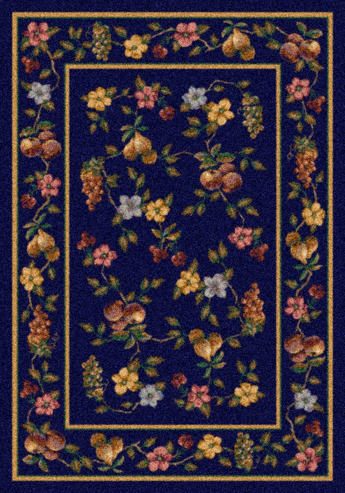 Milliken Blue Transitional Casual Fruits Grapes Area Rug Floral Lorelei Sapphire - Image 1 of 1