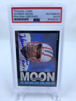 Warren Moon Signed 1985 Topps RC IP Auto PSA/DNA Houston Oilers - Image 1 of 2