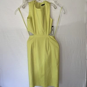 NWT $145.00 TAHARI Open Back DRESS WOMENS SIZE 8 Lime GREEN Sleeveless - Picture 1 of 9
