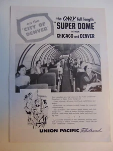 1958 UNIONE FERROVIA PACIFICA "SUPER CUPOLA" pubblicità stampa d'epoca - Foto 1 di 1