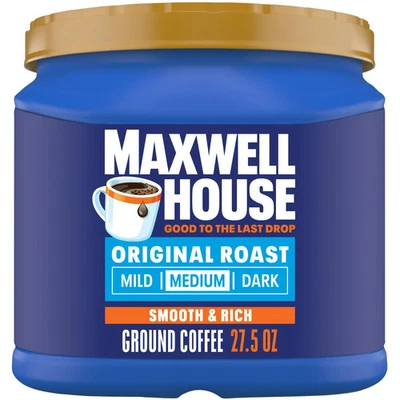 Maxwell House 原装烤磨咖啡 27.5 盎司罐装 1 件装 — 第 1/4 张图片