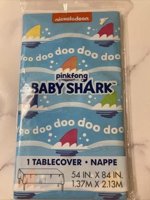 BABY SHARK Plastic Table Cover (54” X 84”) - Mantel de Plástico de Baby Shark - Image 1 of 2