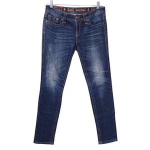 Rock Revival Anabela Skinny Jeans Women's Size 29 Dark Wash Distressed 32x31 - Picture 1 of 11