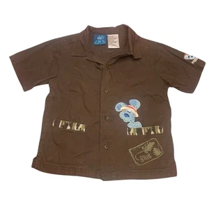 2002 Vtg Blue's Clues Camp Shirt Adventure Button Up Short Sleeve Brown Size 5T - Picture 1 of 9