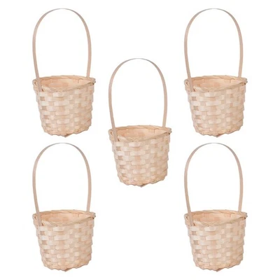 Cestino da picnic in bambù da 5 pezzi Pratico portafiori per la casa - Immagine 1 di 4