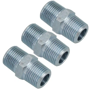 Air Line Hose Compressor Fittings / Connector 3/8" BSP Male to Male 3 PACK FT014 - Picture 1 of 6