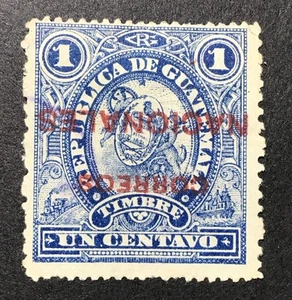 Guatemala 1898 VF Used Sc#86 variety - inverted overprint, (W58) - Picture 1 of 2