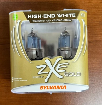 Sylvania XENON Silverstar zXe Gold H13 Halogen Bulbs H13SZG.PB2 - Pair - NEW - Image 1 of 2