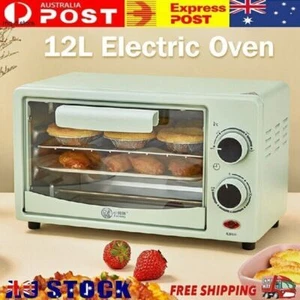 12L 600W Mini Electric Oven Grill Toaster Compact Oven Timer Range 0-60min - Picture 1 of 13