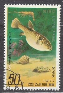KOREA 1977 SC#1622 used 50ch st., Shell-Fish and Fish, Sphoeroides porphyreus - Picture 1 of 1