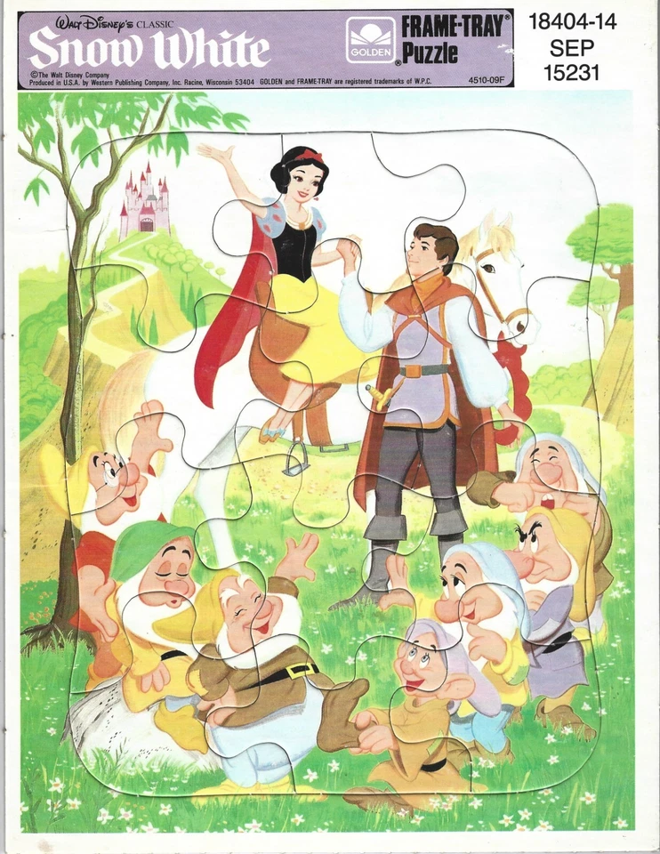 Marco dorado Walt Disney 1996 vintage - rompecabezas de 12 piezas - en muy buen estado+ Foto 1 de 1