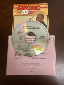Louis Satchmo Armstrong 20 Unforgettable Hits CD No Case Disc & Booklet Only - Picture 1 of 6