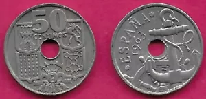 SPAIN 50 CENTIMOS 1963 (65)XF FRANCISCO FRANCO CAUDILLO,ANCOR,DATE & PAR - Picture 1 of 1