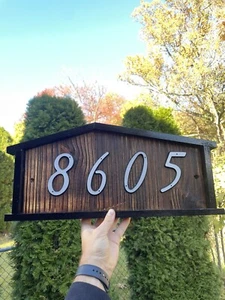 Custom House Number Wood. Personalized Address Sign. 9x20in 4-5 Number Sign - Picture 1 of 5